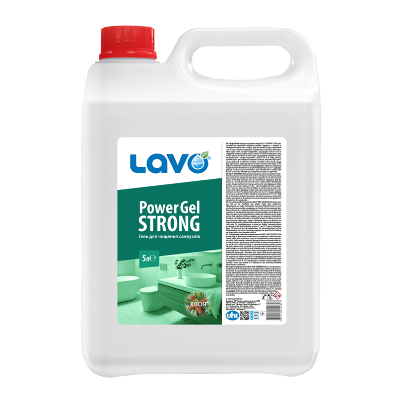 Гель для чищення санвузлів LAVO® POWER GEL STRONG "Хвоя", кан. 5 л